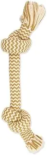 Flossy Chews Extra Peanut Butter 2 Knot Bone Tog Dog Toy, Brown/White, Large, 35.6 cm Size