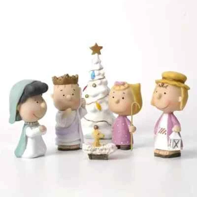 NNEOBA Christmas Nativity Set: Resin Craft Peanuts Characters for Holiday Decor