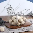 Metal Wire Chicken Egg Storage Basket Kitchen Holder for Home Dining Table