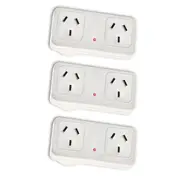 3x Sansai Horizontal Right Powerpoint Double Surge Protector Adaptor/Outlet/AU