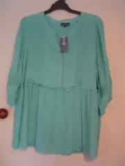 Quality Sue BNWT!! BEAUTIFUL LINED AUTOGRAPH 3/4/sl TOP/TUNIC Plus size 18