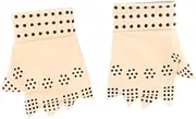Healeved 1 Pair Magnetic Therapy Gloves Computer Gloves Glove Liners Joint Gloves Work Gloves Black Gloves Hand Gloves Finger Gloves Fingerless Compression Gloves Craft Gloves Mittens Beige