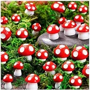 MGZTTHW Mini Mushrooms for Crafts Tiny Fairy Garden Mushrooms Little Resin Mushroom Decor Fake Mushroom Miniatures Statue for Bonsai Micro Landscape Craft (60pcs)