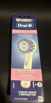 Oral-B Sensitive Gum Care. Extra Soft Bristles For A Gentle Clean. 3 Brush Heads