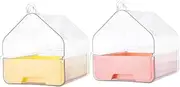 ibasenice 2pcs Clear Bird Bathtub: with Multi Function Design Hanging Parrot Bath Box for Small Birds Budgie Cage Accessories Pet Bath Basin for Drinking Feeding