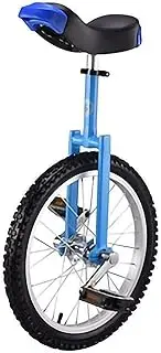 Unicycle with Comfort Saddle Seat, Unicycle Wheel Free Stand with Thickened Aluminum Alloy Rim for Adults Beginner, 18/20/24 Inch, Blue (Color : Blue, Size : 20Inch) Durable TDF