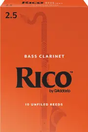 Rico Bass Clarinet Reeds, Strength 2.5, 10-pack
