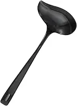 NAMOARLY Metal Sauce Ladle Pouring Spout Black Serving Spoon Small Soup Ladle Dishwasher Safe for Sauce