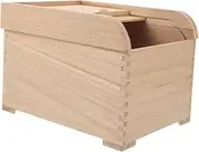 ELAYARD Rice Storage Container Wooden Food Bucket Cereal Container Grain Storage Box