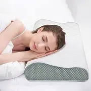 Fityou Sleeping Pillow, Memory Foam Bed Pillows Ergonomic Cervical Orthopedic Sleeping Pillow for Adults Kids- Prevents Back Neck Pain-Soft Removable Washable Pillow Cover (White-Gray)