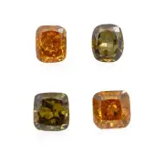 1.21 Carat Natural Loose Diamond Set of 4 Fancy Orange Green Rare Gift For Her