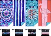 4 Pack Microfiber Lightweight Beach Towel 180x80cm Oversized Extra Large Thin Sand Free Towels Travel Swim Pool Yoga Gym Camping for Adults Women Men Beach Essentials Accessories Vacation Gift