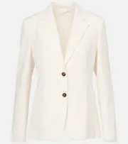 [Max Mara] Max Mara Single-breasted cotton blazer UK 12 white