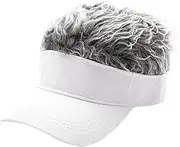 [domoi] Concise Sun Visors Street Hip Hop Baseball Cap Sun Snapback Hats Fake Hair Casquette White+Gray 1 PCS