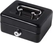 Small Cash Box with Lock and Slot, Locking Money Box, Metal Coin Piggy Bank for