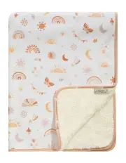 [LIVING TEXTILES] Jersey Sherpa Blanket in White
