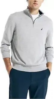 Nautica Men's Navtech Quarter-Zip Sweater XX-Large, Grey Heather