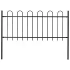 vidaXL Garden Fence with Hoop Top Steel 1.7x1 m Black 2BB