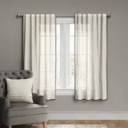 1pc 54"x95" Light Filtering Stitched Edge Window Curtain Panel Off White -