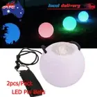 2Pcs Multi-Colored LED Glow POI Light Up Thrown Ball Belly Dance Level Hand Prop