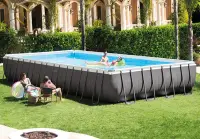 在飛比找Yahoo!奇摩拍賣優惠-INTEX26374超大型方形管架水池兒童成人支架游泳池家用