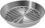 HIAKDOFT 1 Set Stainless Steel Baking Tray with Wire Rack Multi Purpose Roasting Pan for Grilling Meat Fish Vegetables for Healthy Cooking Oil Draining