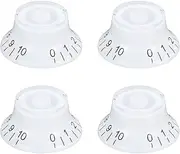 uxcell 4PCS Guitar Top Hat Bell Knobs, Volume Tone Control Knobs for Electric Guitar Bass, White