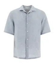 Brunello Cucinelli Short-Sleeved Button-Up Shirt S,XL,L,M light blue
