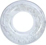 Transparent Thickened PVC Swimming Ring, Swim Tube with White Feathers, Inflatable Pool Float for Swimming Pool Party Decorations LWX
