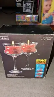 Libbey Stem Lites Make Your Own Candle 80465 Very Rare Item New 70's Old Stock