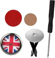 1Set Union Jack Car Clock Durable Stainless Steel Decoration Compact Unique Design for Vehicle Interior Practical and Stylish Timepiece