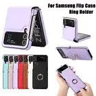 For Samsung Galaxy Z Flip6 Flip5 4 3 Leather Ring Stand Folding Slim Case Cover