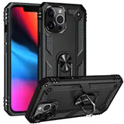 For iPhone 13 Pro Max Case,Armour Shockproof TPU/PC Cover,Ring Holder,Black