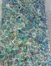Abalone Shell Overlay Work Coffee Table Top Square Marble Corner Table for Hotel