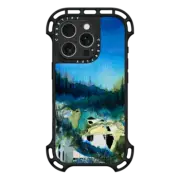 iPhone 16 Pro Ultra Bounce Case MagSafe Compatible NATURE REIGNS SUPREME 2, FOREST TREES BLUE GREEN WATERCOLOR ABSTRACT PAINTING