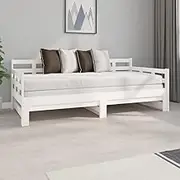 Bed Furniture Pull-Out Day Bed Without Mattress White 2X(90x190) cm
