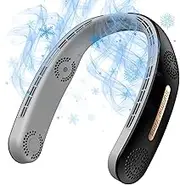MSEVC Neck Fan 4 Turbo 6000mAh Portable Neck Fan 360°Cooling Airflow Bladeless Neck Fan USB Rechargeable with 3 Speeds Adjustment Wearable Personal Fan for Outdoor Travel Indoor - Black