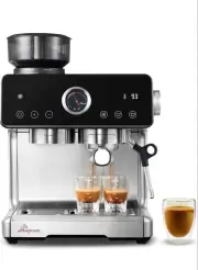 Auto Distribute & Tamp Espresso Machine with Grinder, Barista Coffee Machine