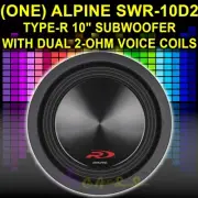 (ONE) ALPINE SWR-10D2 10" 3000W SUB DVC 2-OHM SUBWOOFER BASS SPEAKER CAR TRUCK