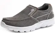 [Asifn] Men's Fashion Canvas Loafers Casual Lightweight Breathable Stretch Flats Outdoor Walking Fit Shoes