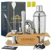 Mixology Bartender Kit Bar Set Cocktail 24 oz Shaker, Stylish wooden