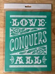Chalk Couture Love Conquers Club Size B Transfer Stencil 8x10 Retired