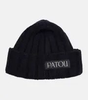 [Patou] Patou Ribbed-knit wool and cashmere beanie One Size blue