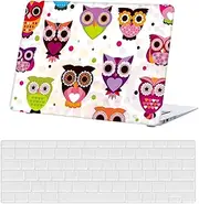 Laptop Shell Case Compatible with MacBook Pro 14 inch Case 2021 Release A2442 with Retina Display and Touch ID, Protective Plastic Hard Shell Laptop Cover & Keyboard Cover - Colorful owl