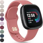 [Meliya] Silicone Bands Compatible with Fitbit Versa 4 Bands Women Men, Classic Adjustable Sport Replacement Wristbands for Fitbit Versa 4 / Fitbit Sense 2 Smartwatch
