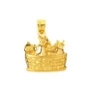 14K Gold Basket of Kittens Charm