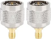 2 Pcs N Male to SMA Female Adapter,-Plated Copper Coaxial Cable Connector Adapter 50 Ohm, for Antenna Radio WiFi Wireless LAN