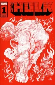 Red Hulk Variant 1 OOAK Sketch Cover Original Art Comic Ink Drawing White