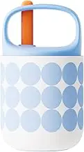 CHAKO LAB Food Jar 15 oz | Stainless Steel Vacuum Insulated Thermos for Hot Food and Cold Food | Wide Mouth Leak Proof Lunch Storage for Smoothie Bowl, Soup, Yogurt(White and Blue)