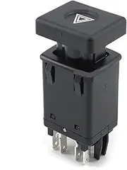 BHUTMPJK 7700765726 Fit for Renault 9 Single Button Hazard Emergency Warning Light Flash Indicator Switch 9 Pins Car Accessories